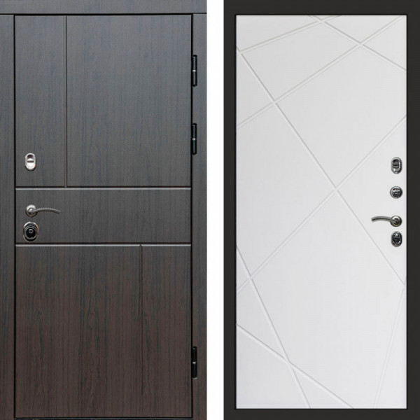 Входная дверь Termo-Door Вертикаль Венге - Лучи белый