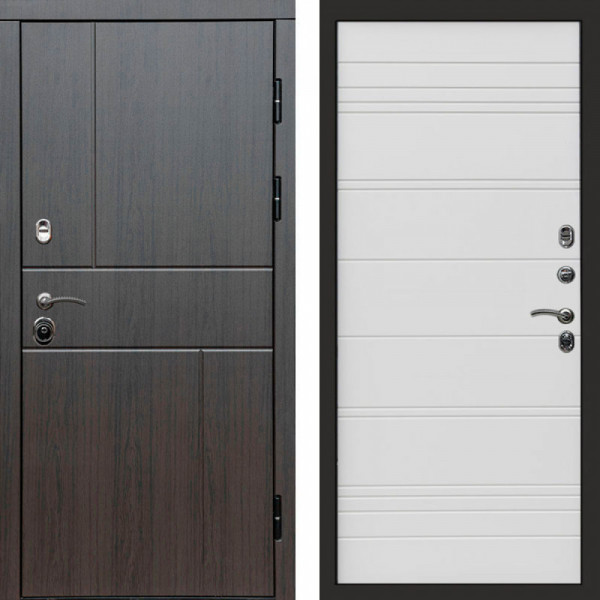 Входная дверь Termo-Door Вертикаль Венге - Лучи White line