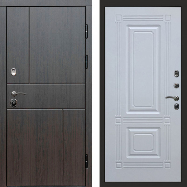 Входная дверь Termo-Door Вертикаль Венге - Мадрид Белый софт