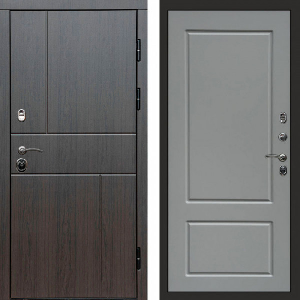 Входная дверь Termo-Door Вертикаль Венге - Марсель Grey софт