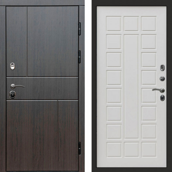 Входная дверь Termo-Door Вертикаль Венге - Престиж бежевый матовый