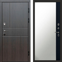 Входная дверь Termo-Door Вертикаль Венге - Зеркало Фацет Черный кварц