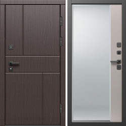 Входная дверь Termo-Door Вертикаль Венге - Зеркало Фацет Капучино