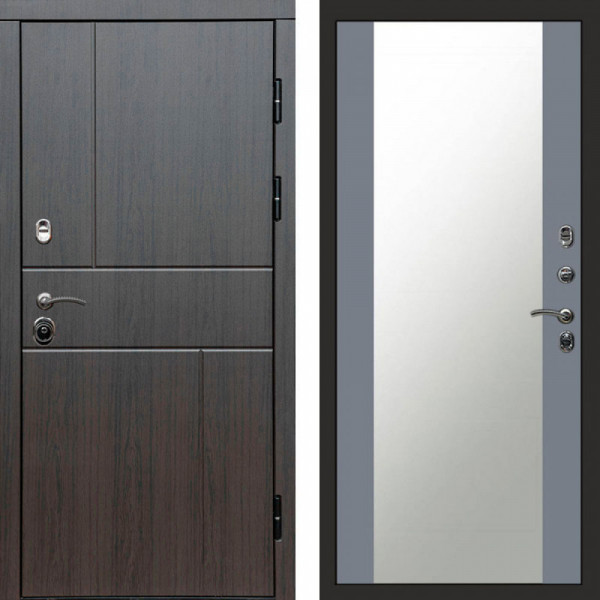 Входная дверь Termo-Door Вертикаль Венге - Зеркало Grey Софт