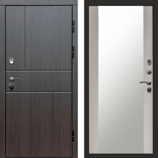 Входная дверь Termo-Door Вертикаль Венге - Зеркало лиственница
