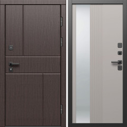 Входная дверь Termo-Door Вертикаль Венге - Зеркало Люмис Капучино