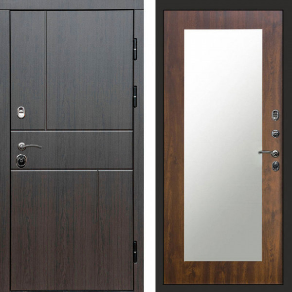 Входная дверь Termo-Door Вертикаль Венге - Зеркало Триумф дуб