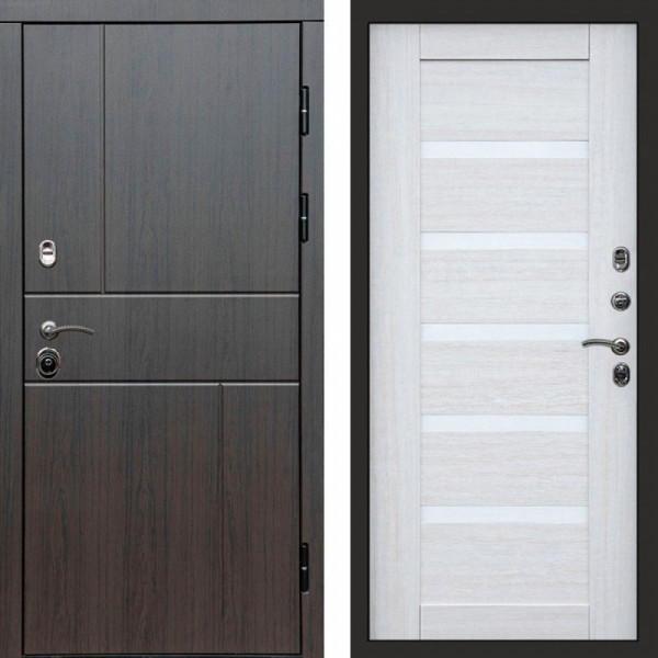 Входная дверь Termo-Door Вертикаль Венге - Зеркало Триумф Царга лиственница 4500 / 5500