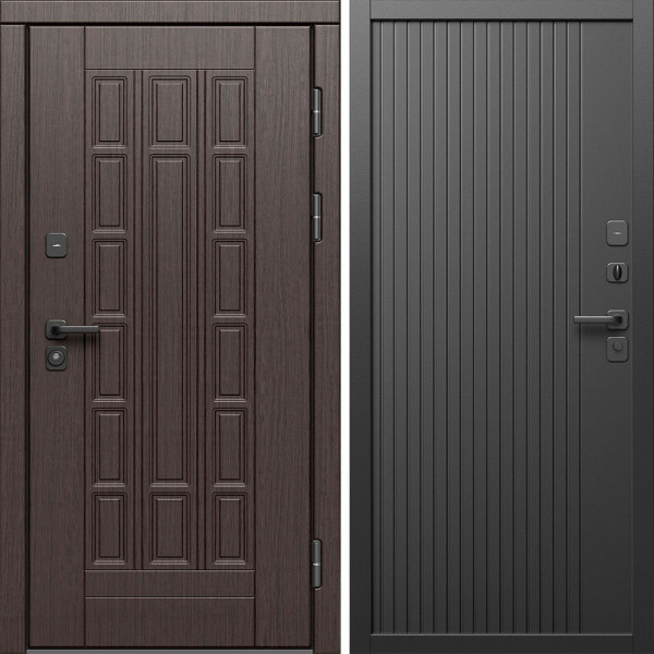 Входная дверь Termo-Door Виргиния Венге - Флэт Черный кварц