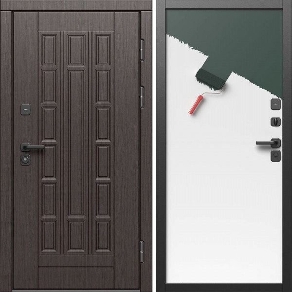 Входная дверь Termo-Door Виргиния Венге - Гладкая Панель Под Покраску (грунт)