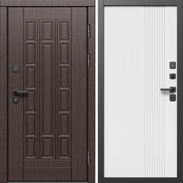 Входная дверь Termo-Door Виргиния Венге - Страйп Белый Софт