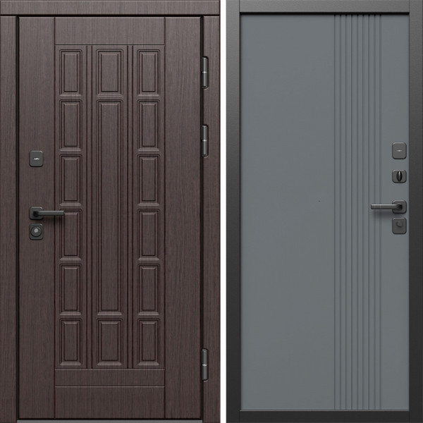 Входная дверь Termo-Door Виргиния Венге - Страйп Грей Софт
