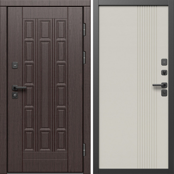 Входная дверь Termo-Door Виргиния Венге - Страйп Слоновая Кость