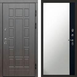 Входная дверь Termo-Door Виргиния Венге - Зеркало Фацет Черный кварц+тонировка серая