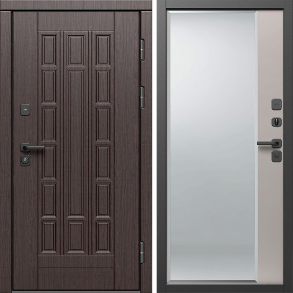 Входная дверь Termo-Door Виргиния Венге - Зеркало Фацет Капучино