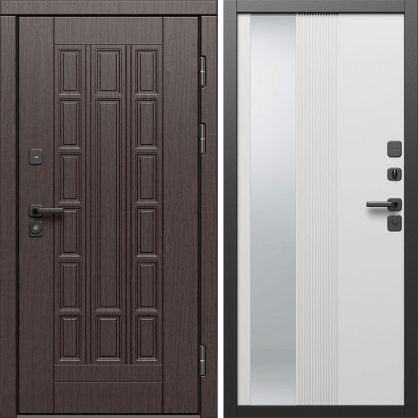 Входная дверь Termo-Door Виргиния Венге - Зеркало Люмис Белый Софт