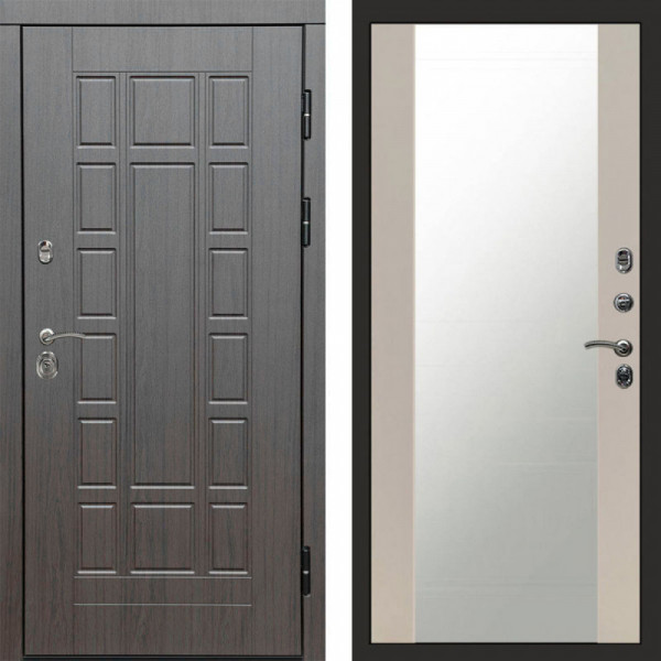 Входная дверь Termo-Door Виргиния Венге - Зеркало Слоновая кость