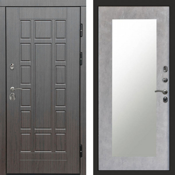 Входная дверь Termo-Door Виргиния Венге - Зеркало Триумф бетон светлый