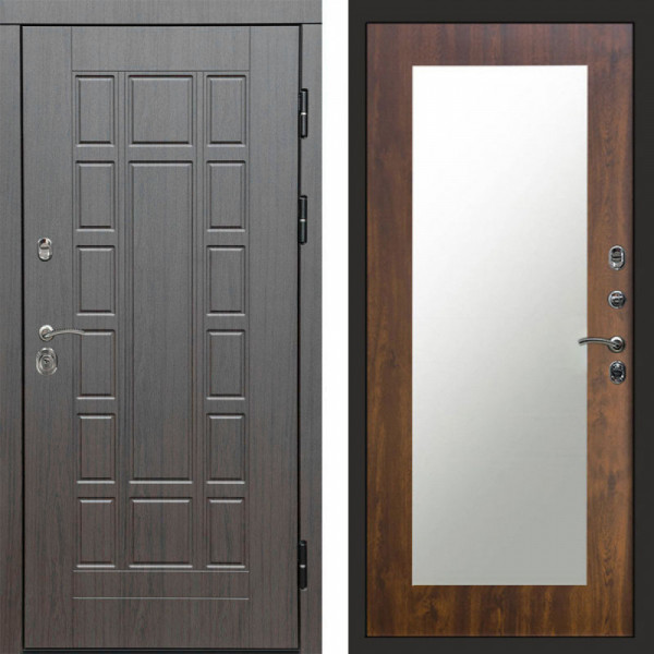 Входная дверь Termo-Door Виргиния Венге - Зеркало Триумф дуб