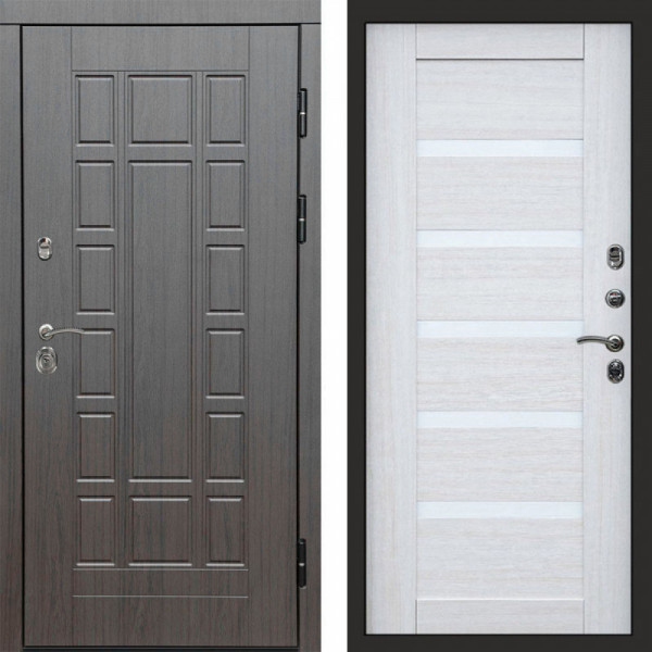 Входная дверь Termo-Door Виргиния Венге - Зеркало Триумф Царга лиственница 4500 / 5500