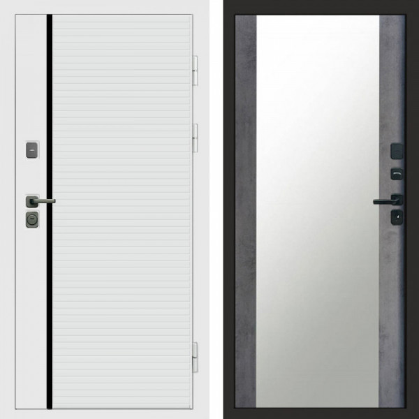 Входная дверь Termo-Door White Line - Зеркало бетон темный
