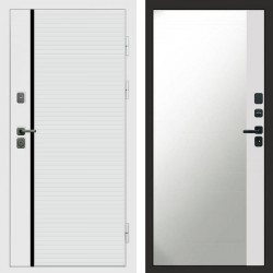Входная дверь Termo-Door White Line - Зеркало Фацет Белый софт