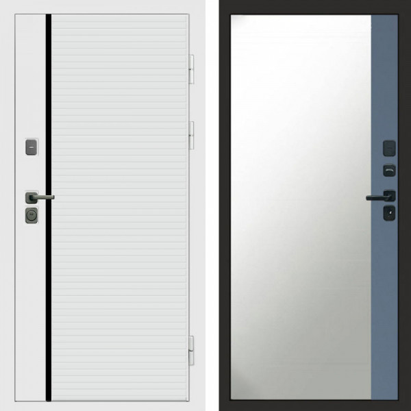 Входная дверь Termo-Door White Line - Зеркало Фацет Grey софт