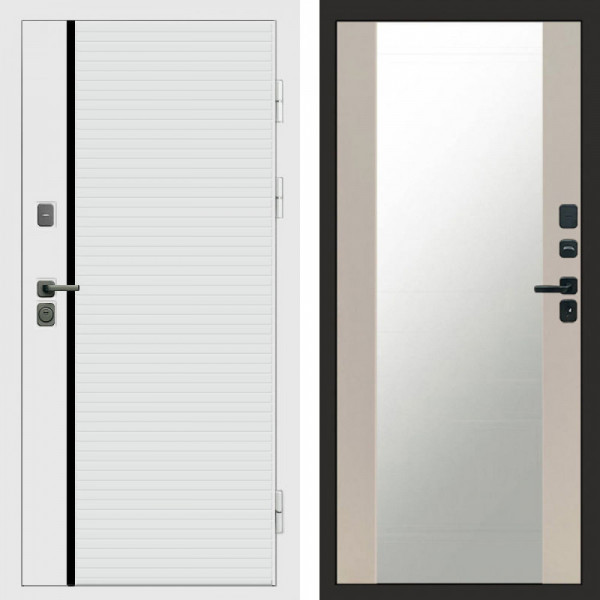 Входная дверь Termo-Door White Line - Зеркало Слоновая кость