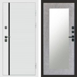 Входная дверь Termo-Door White Line - Зеркало Триумф бетон светлый