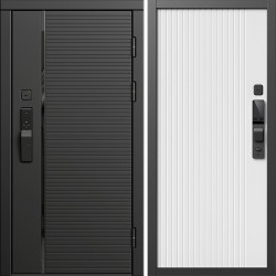 Входная дверь Termo-Door Смарт Блэк Лайн - Флэт Белый софт