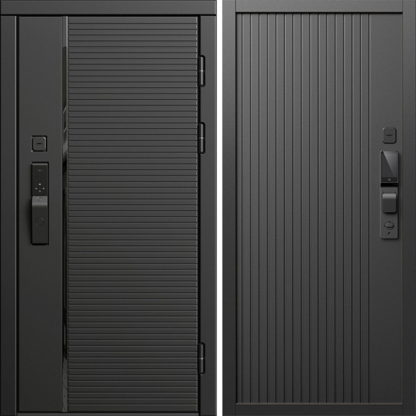 Входная дверь Termo-Door Смарт Блэк Лайн - Флэт Черный кварц
