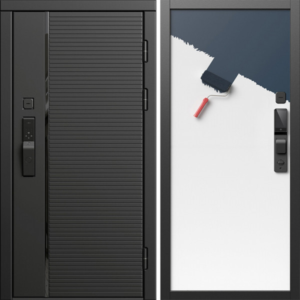 Входная дверь Termo-Door Смарт Блэк Лайн - Гладкая Панель Под Покраску (грунт)