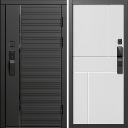 Входная дверь Termo-Door Смарт Блэк Лайн - Горизонт белый