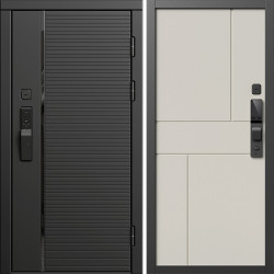 Входная дверь Termo-Door Смарт Блэк Лайн - Горизонт Слоновая кость