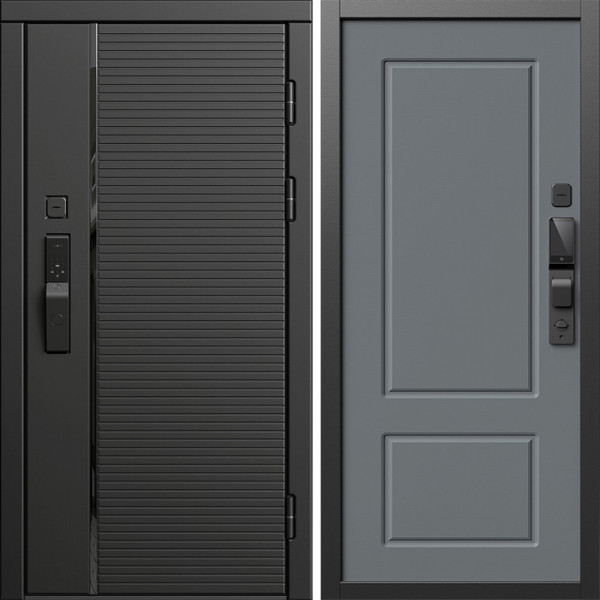 Входная дверь Termo-Door Смарт Блэк Лайн - Марсель Grey софт