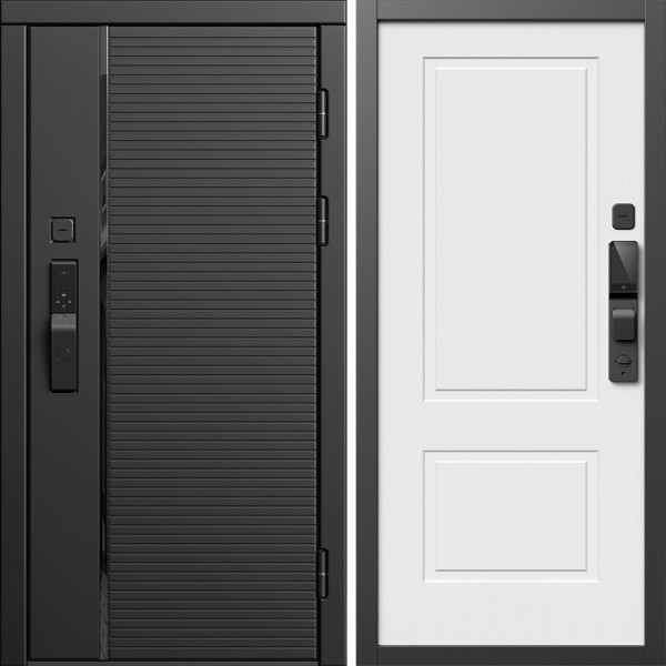 Входная дверь Termo-Door Смарт Блэк Лайн - Нео Классика Белый Софт