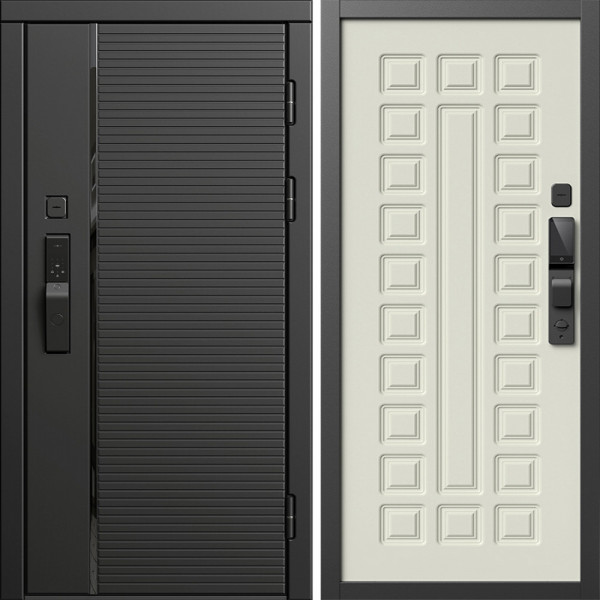 Входная дверь Termo-Door Смарт Блэк Лайн - Престиж бежевый матовый