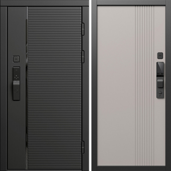 Входная дверь Termo-Door Смарт Блэк Лайн - Страйп Капучино