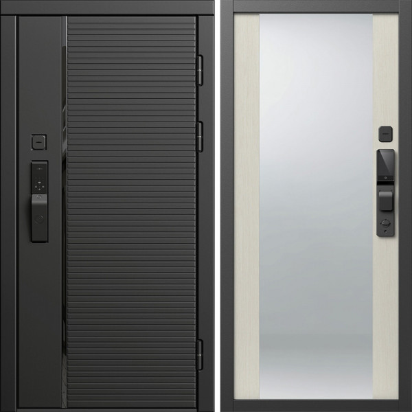 Входная дверь Termo-Door Смарт Блэк Лайн - Зеркало лиственница