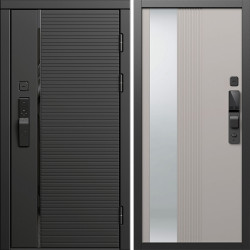 Входная дверь Termo-Door Смарт Блэк Лайн - Зеркало Люмис Капучино