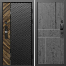 Входная дверь Termo-Door Смарт Браш - Горизонт бетон темный