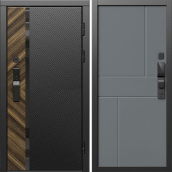 Входная дверь Termo-Door Смарт Браш - Горизонт Grey софт