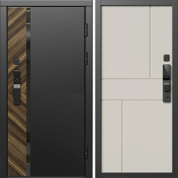Входная дверь Termo-Door Смарт Браш - Горизонт Слоновая кость