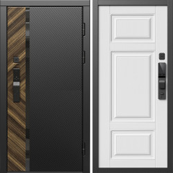 Входная дверь Termo-Door Смарт Браш - Лион Белый софт