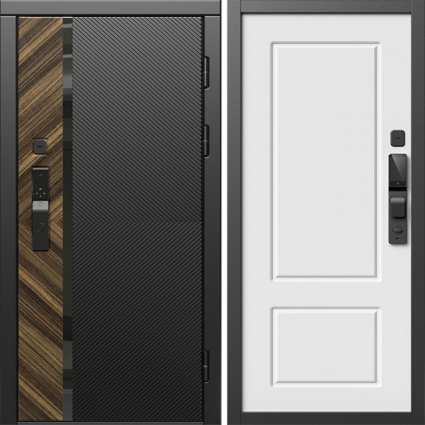 Входная дверь Termo-Door Смарт Браш - Марсель Белый софт