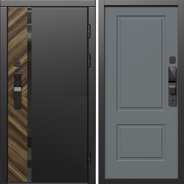 Входная дверь Termo-Door Смарт Браш - Нео Классика Грей Софт