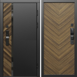 Входная дверь Termo-Door Смарт Браш - Плаза Елочка Орех