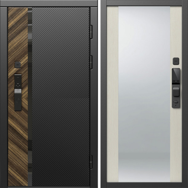 Входная дверь Termo-Door Смарт Браш - Зеркало лиственница