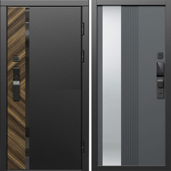 Входная дверь Termo-Door Смарт Браш - Зеркало Люмис Грей Софт