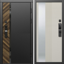 Входная дверь Termo-Door Смарт Браш - Зеркало Люмис Соновая Кость